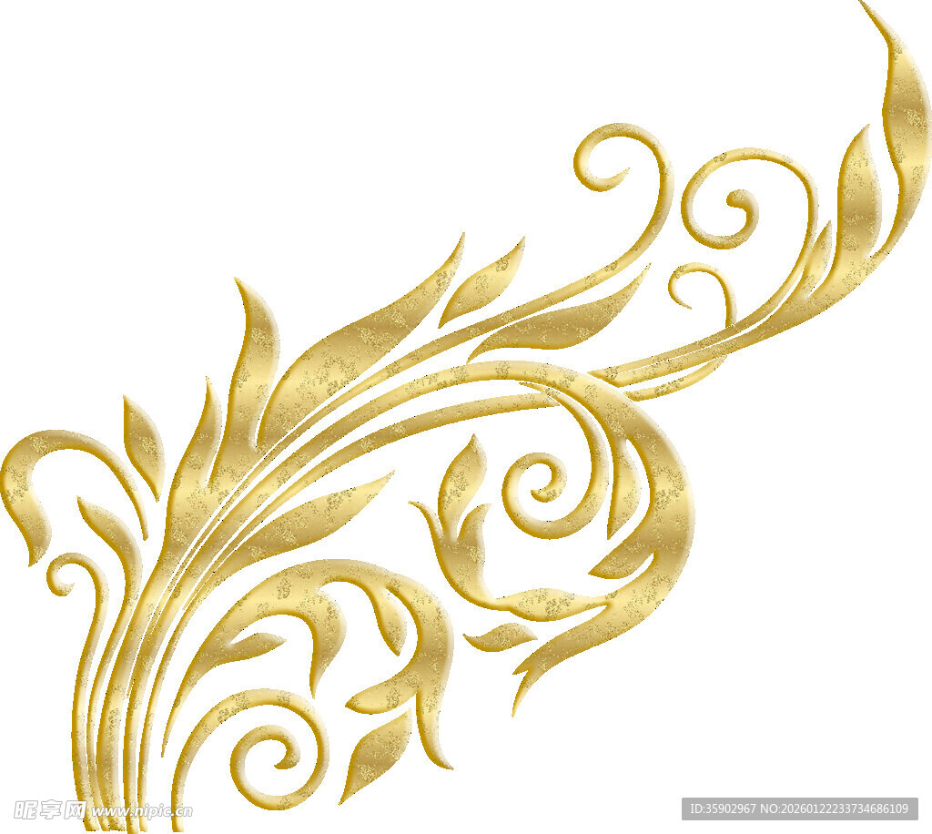 金色华丽花纹装饰图案