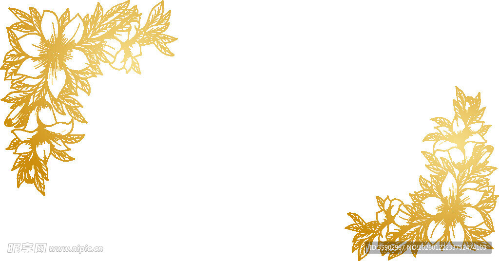 金色雪花装饰元素