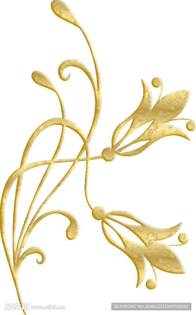 金色藤蔓花纹装饰图案