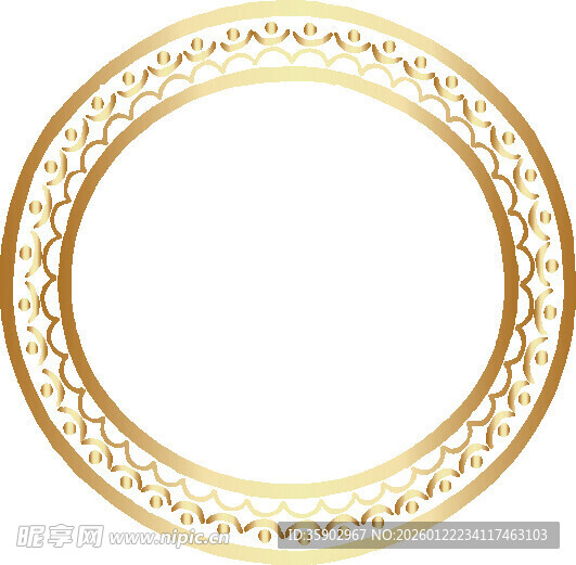 金色精美圆形装饰边框