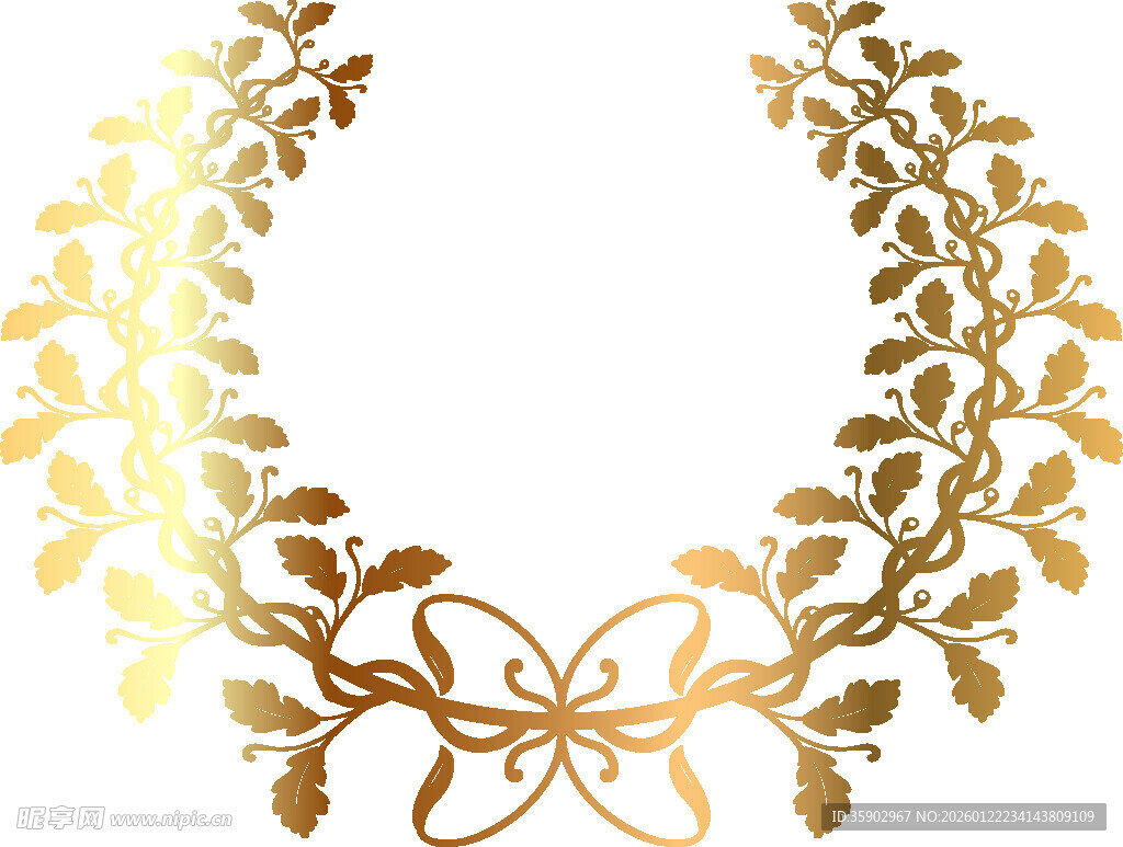 金色花环装饰图案