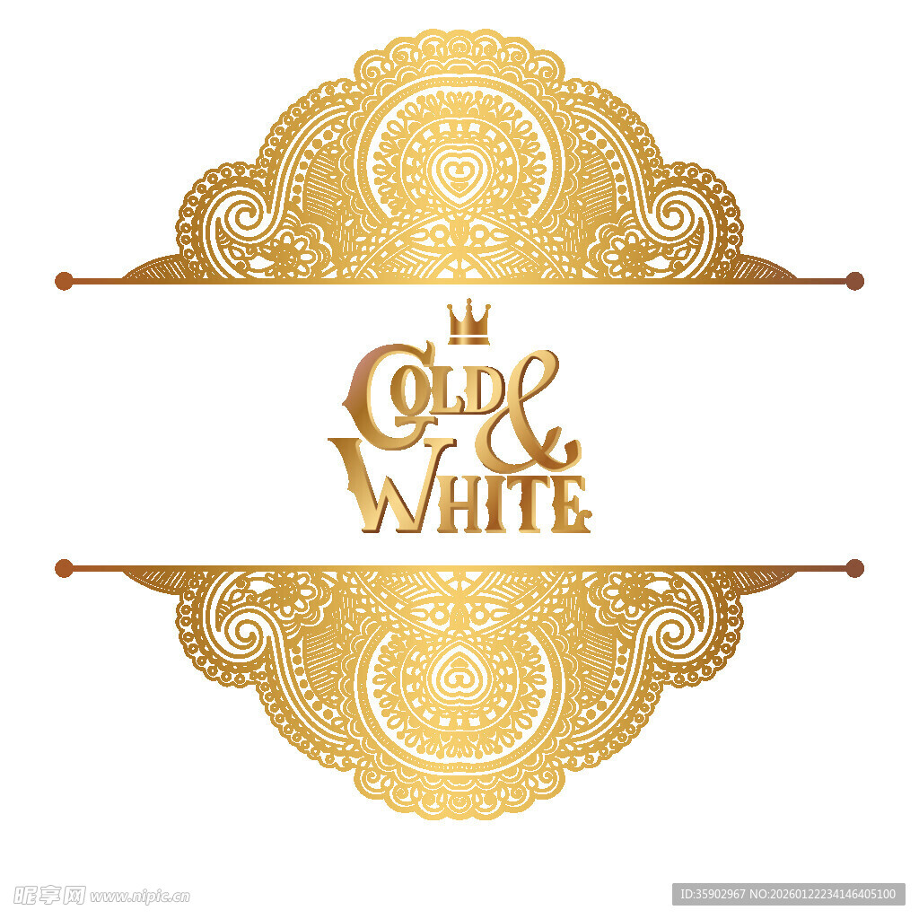 金色奢华婚礼装饰元素