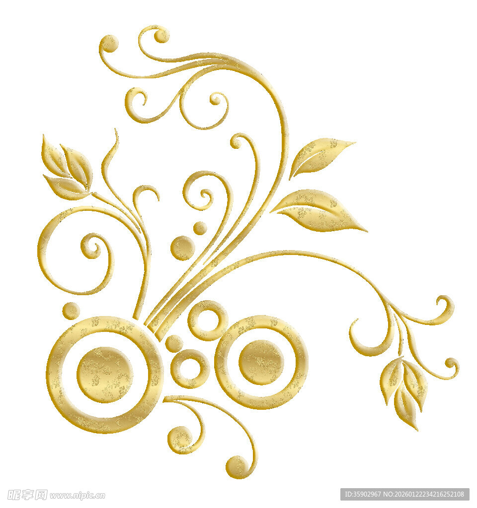 金色复古藤蔓花纹装饰