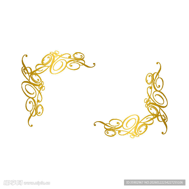 金色华丽装饰边角图案