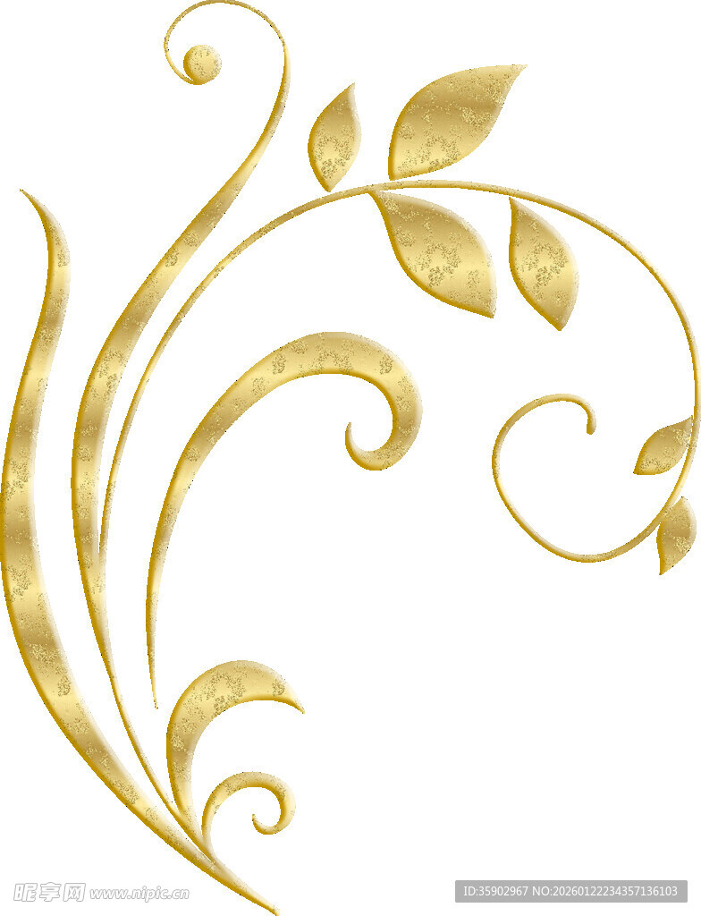 金色藤蔓花纹装饰元素