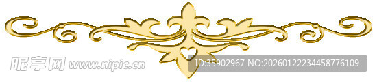 金色精致金属装饰花纹
