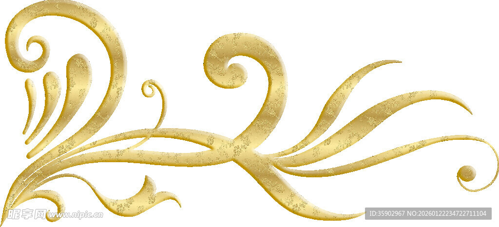 金色华丽花纹装饰元素