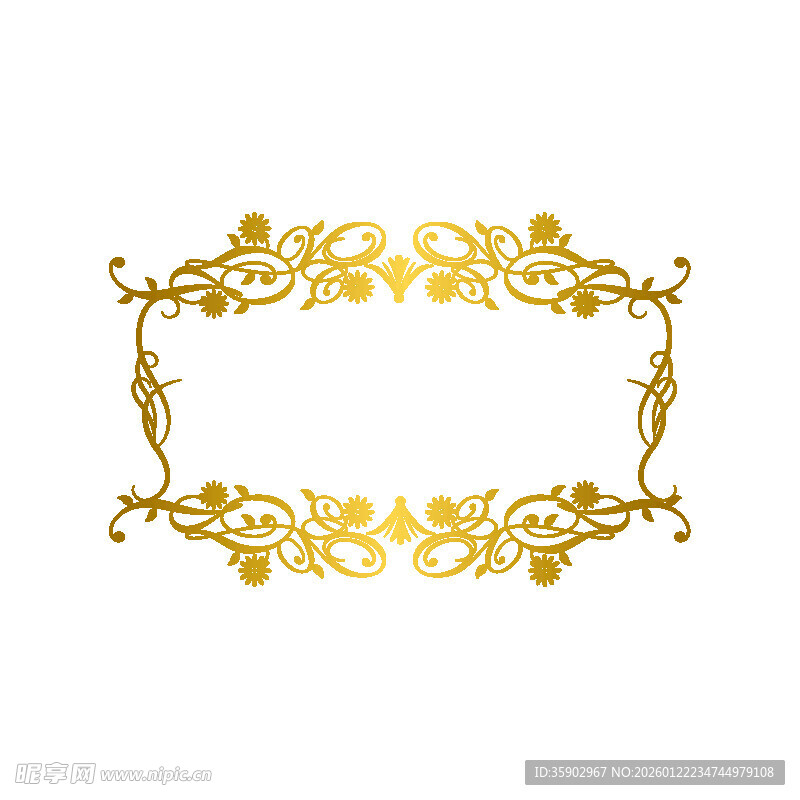 金色华丽装饰边框图案