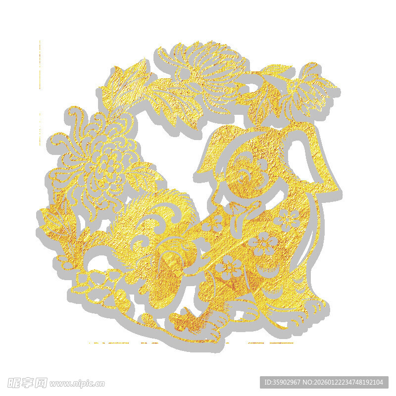 金色龙形精美金属饰品