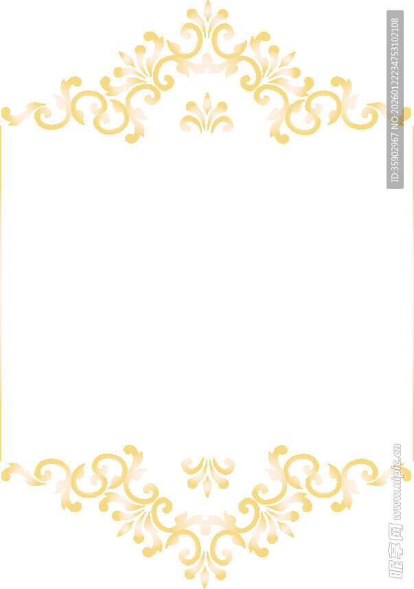 金色花纹边框装饰图案