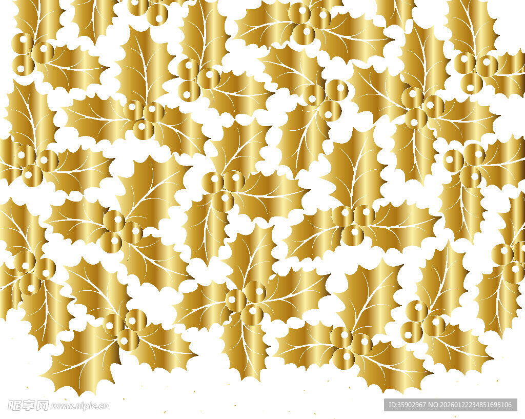 金色树叶图案纹理背景