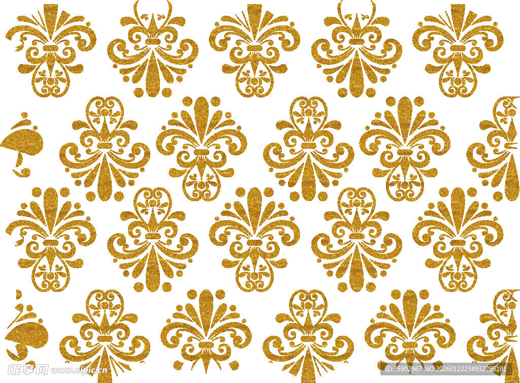 金色华丽花纹图案背景