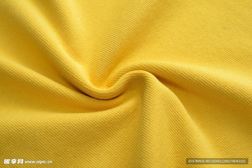 黄色柔软布料纹理特写