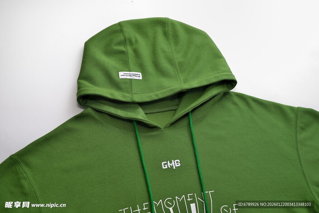 绿色连帽卫衣展示