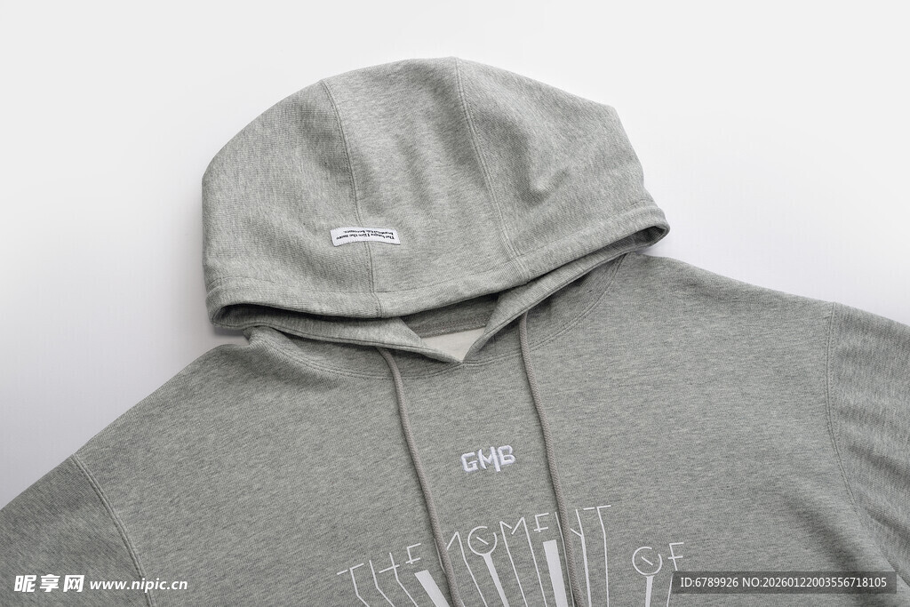 灰色连帽卫衣展示