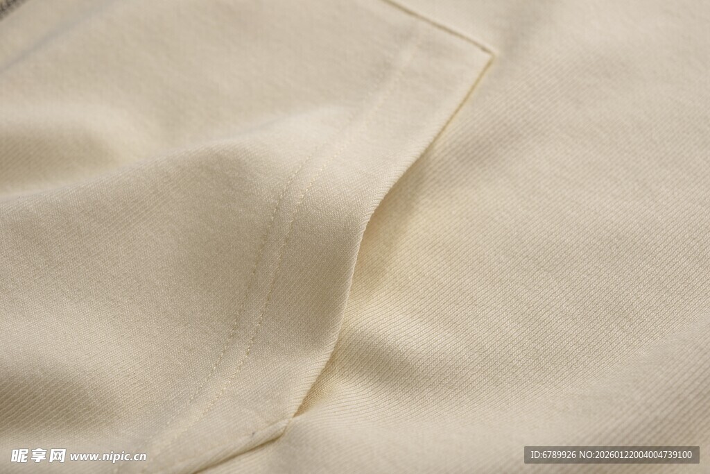 米白色柔软布料细节特写