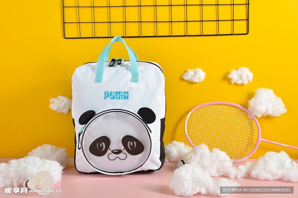 可爱熊猫图案儿童小背包