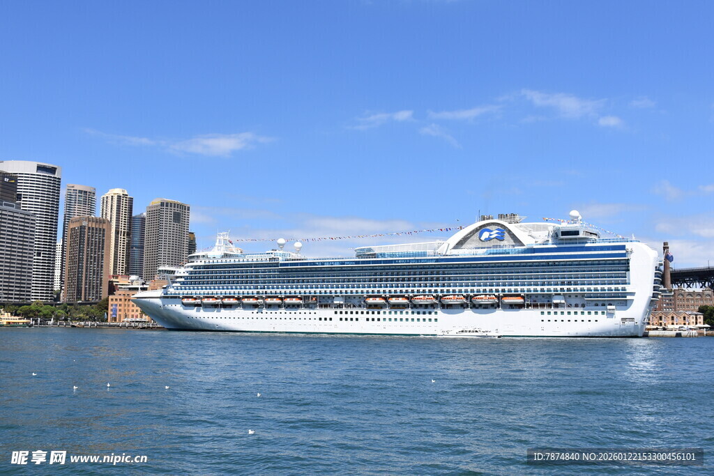 河畔游轮与城市天际线