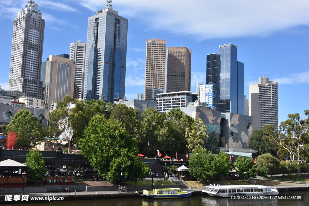 墨尔本城市河畔风光