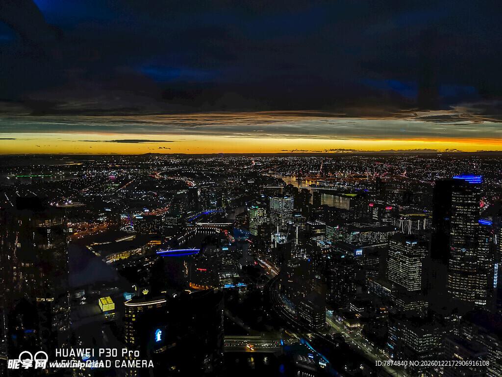 城市夜景俯瞰 华灯初上