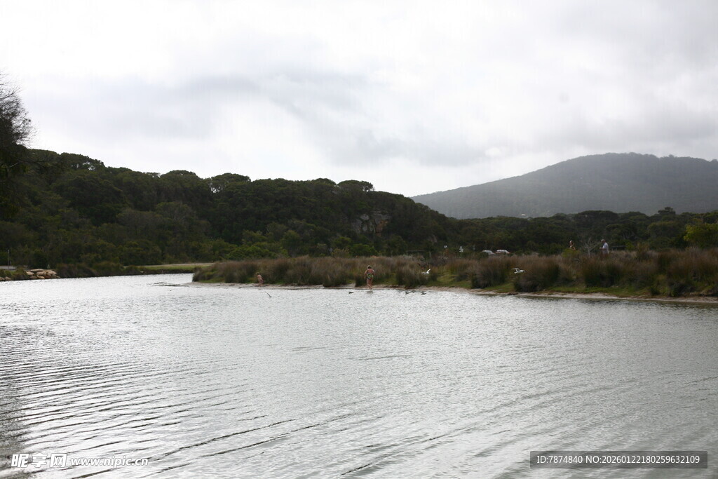 宁静湖畔的自然景致