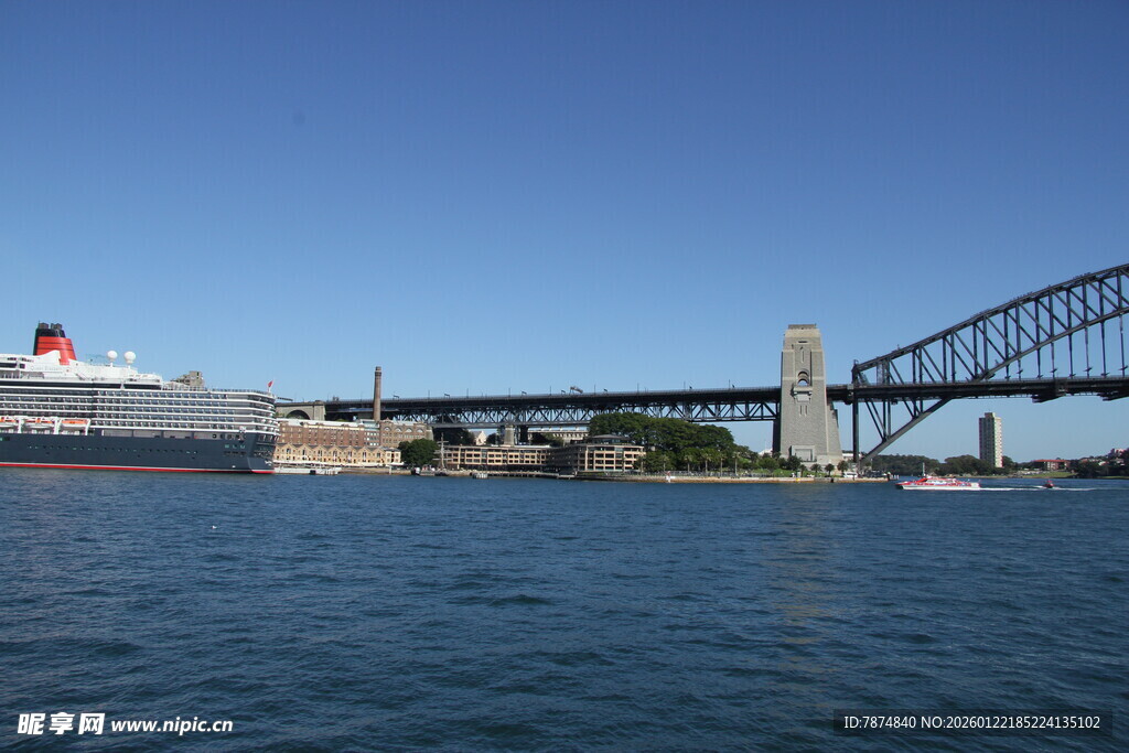 悉尼海港大桥与邮轮景观