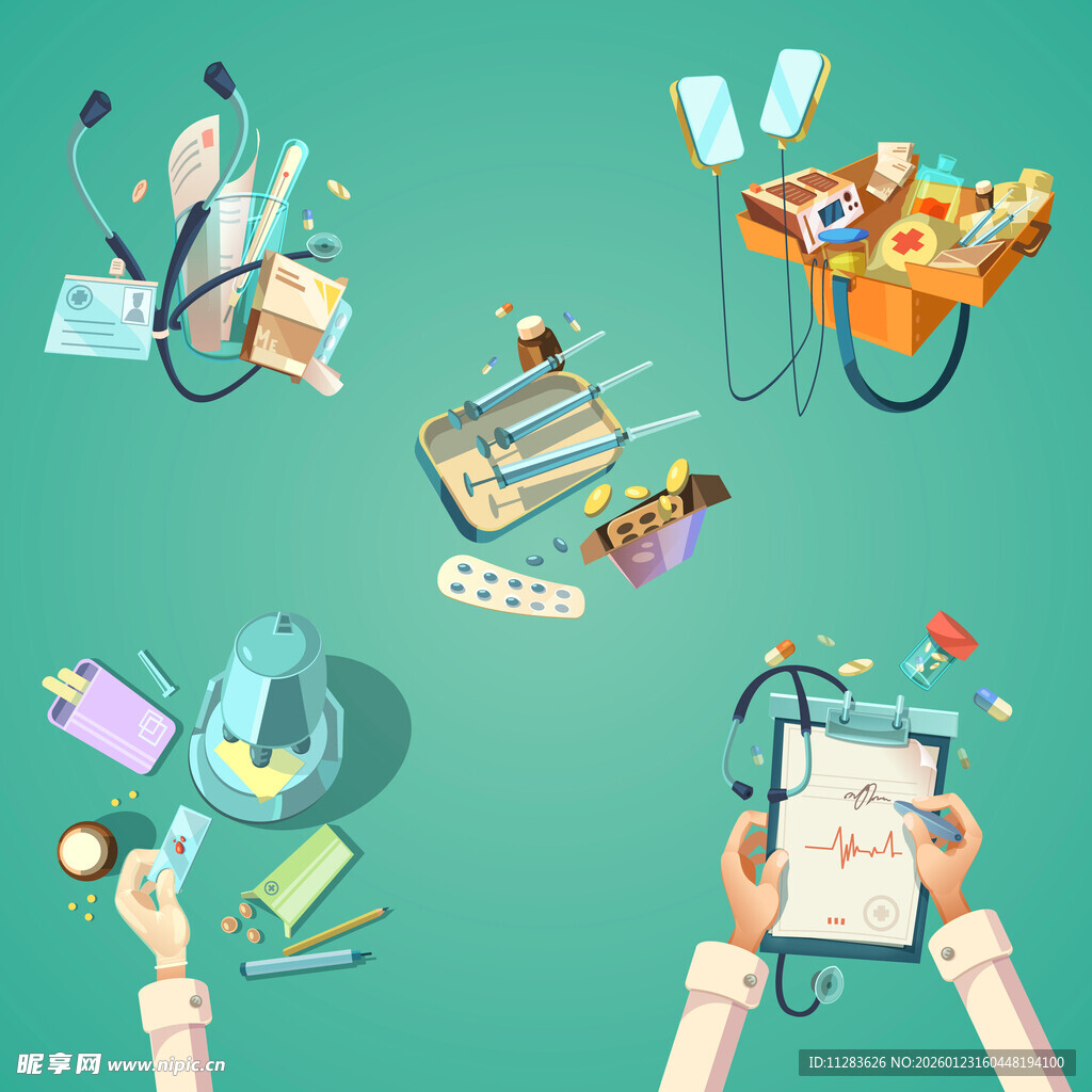 医疗办公场景与多样工具