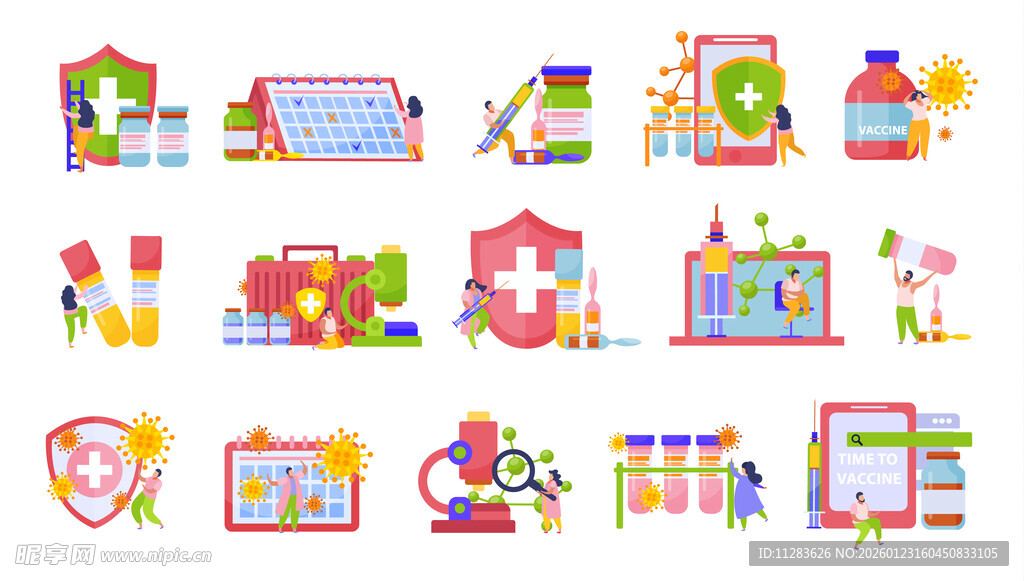 多彩卡通风格店铺场景插画