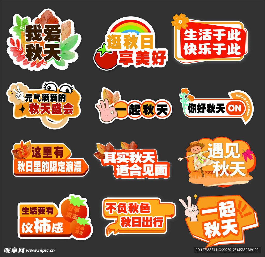 多彩节日活动宣传图标集