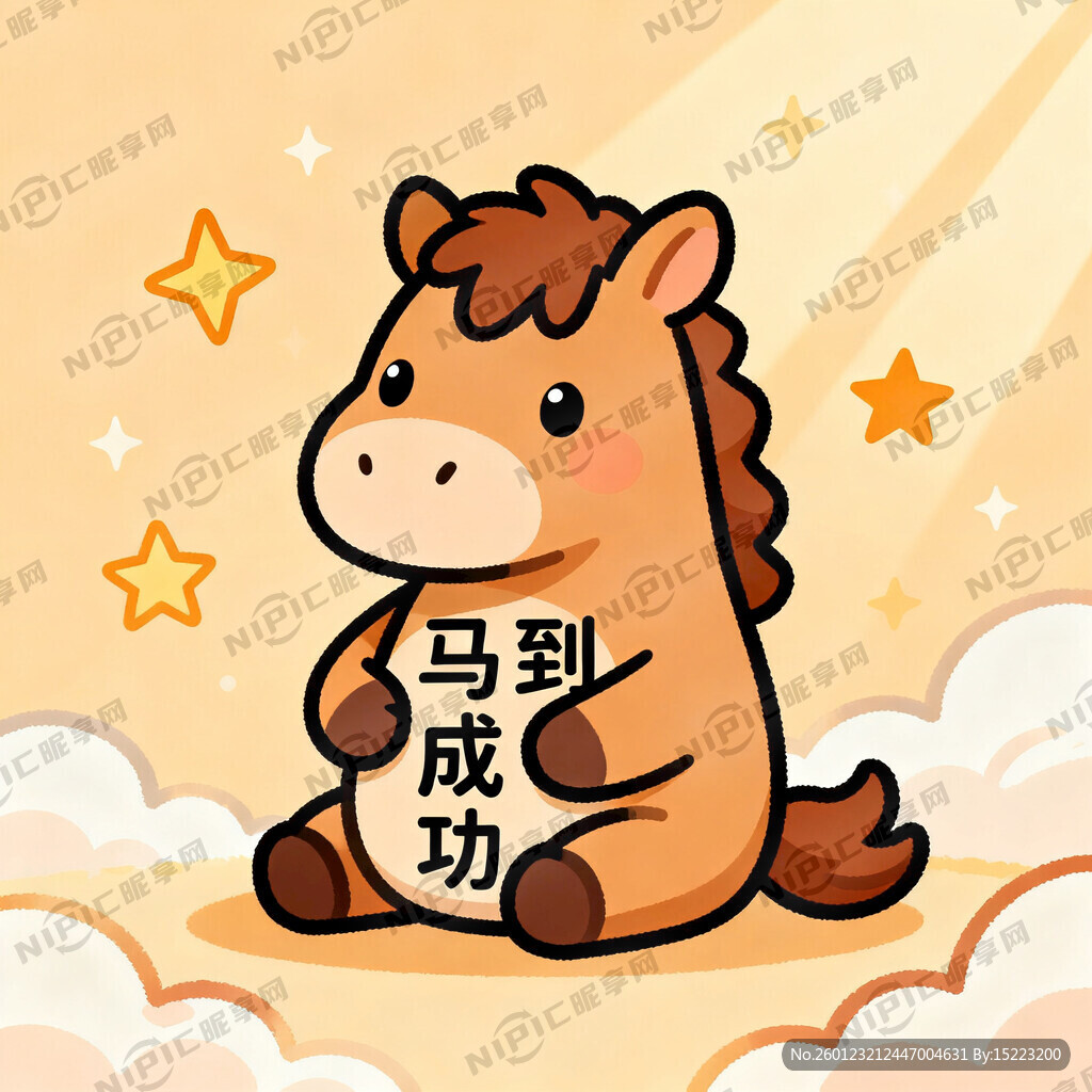 让马抱着祝福语；马到成功