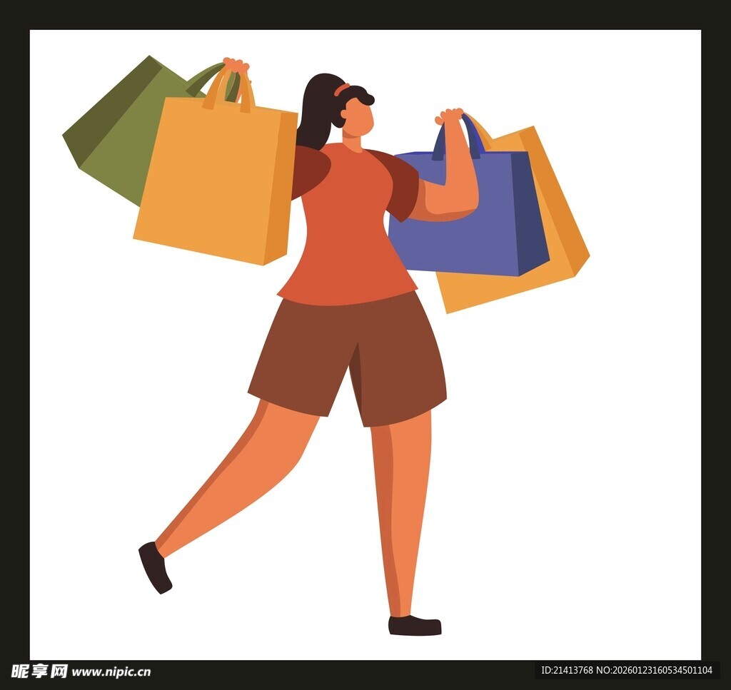 购物女孩满载而归