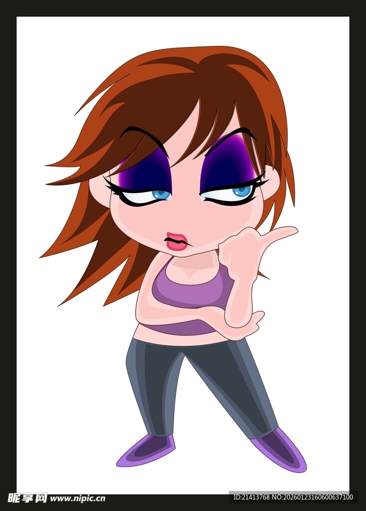 时尚酷炫卡通女孩