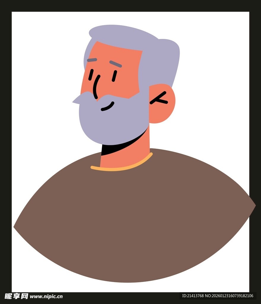 微笑的灰发男子头像