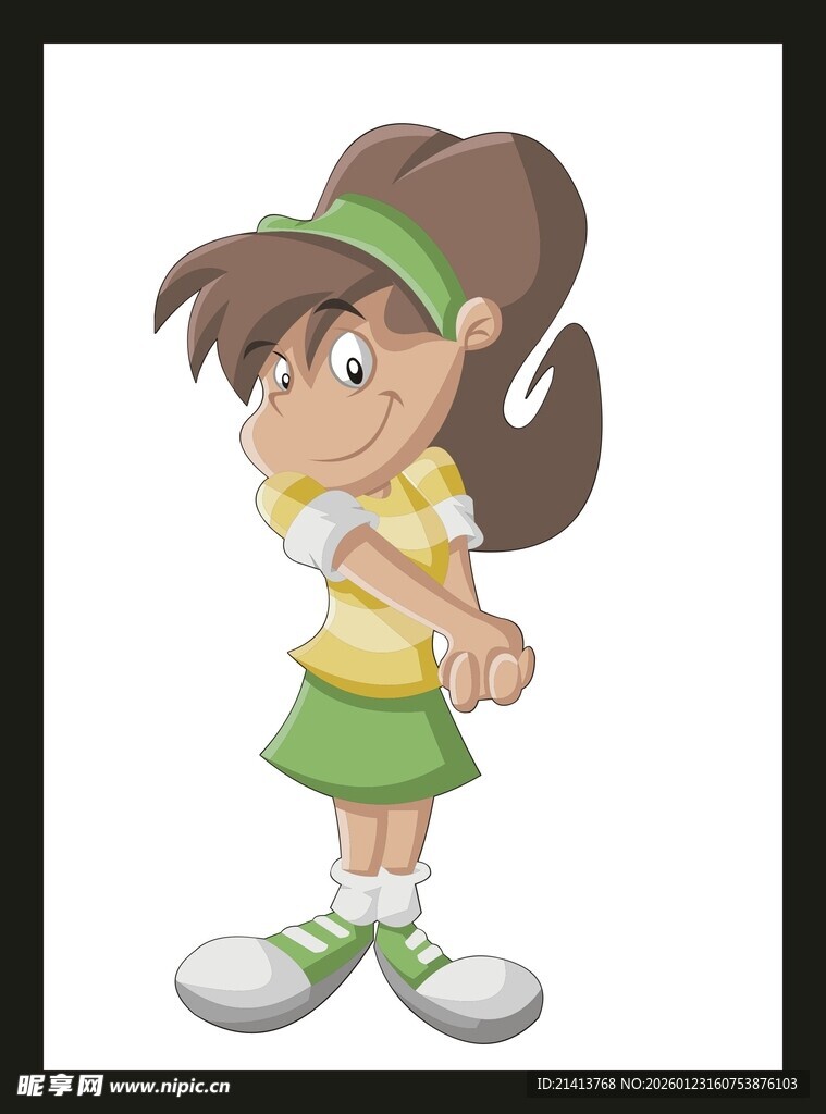 俏皮扎马尾女孩