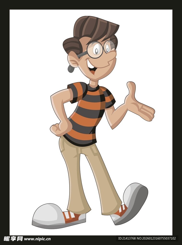 活力少年俏皮姿态展示