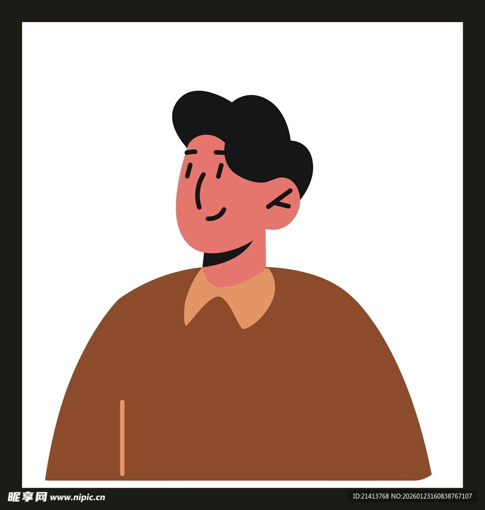 微笑男子卡通形象