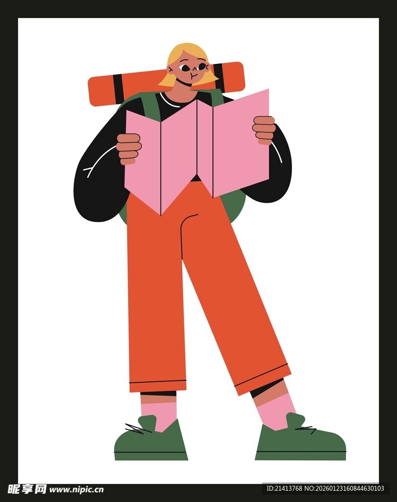 背着行囊的户外旅行者