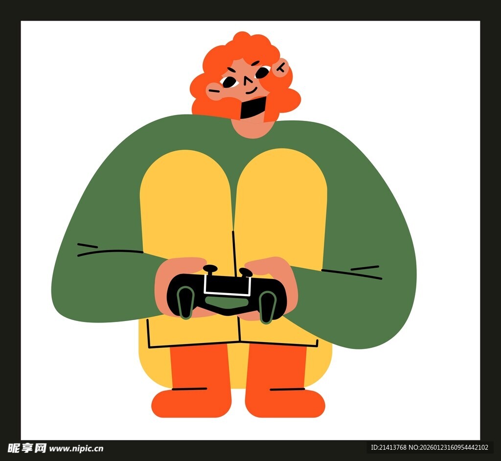 玩游戏的卡通人物