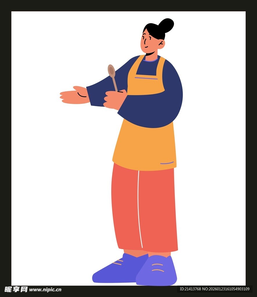围裙人物展示姿态