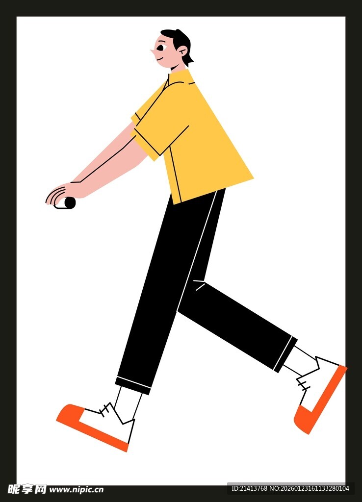 行走的时尚男子