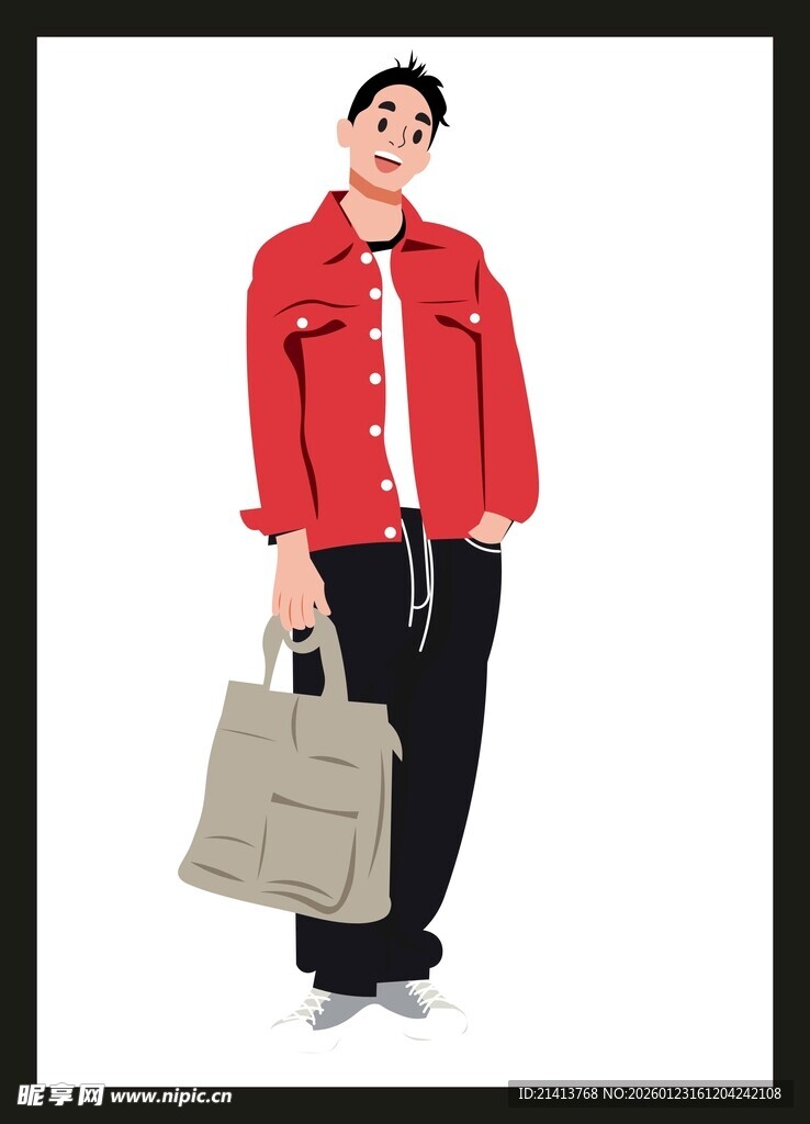 红衣女子手提托特包