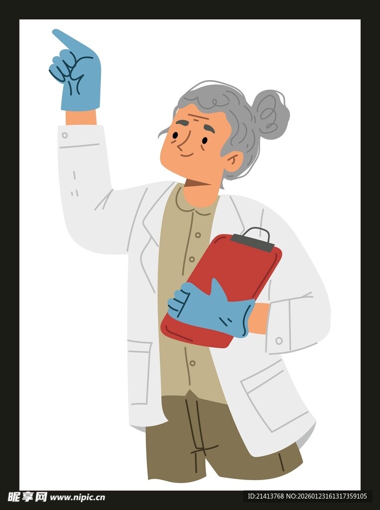 老年女医生指示专业形象