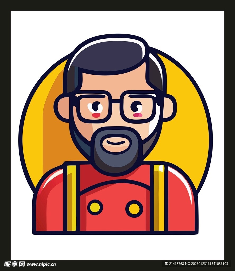 戴眼镜的工装男子头像