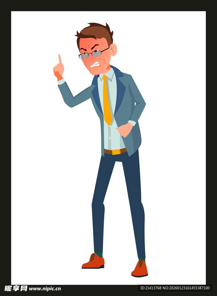 商务男士自信手势示意