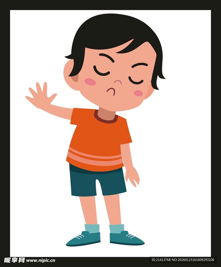 挥手告别小男孩