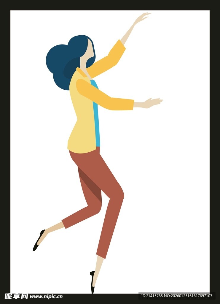 活力女性欢快起舞