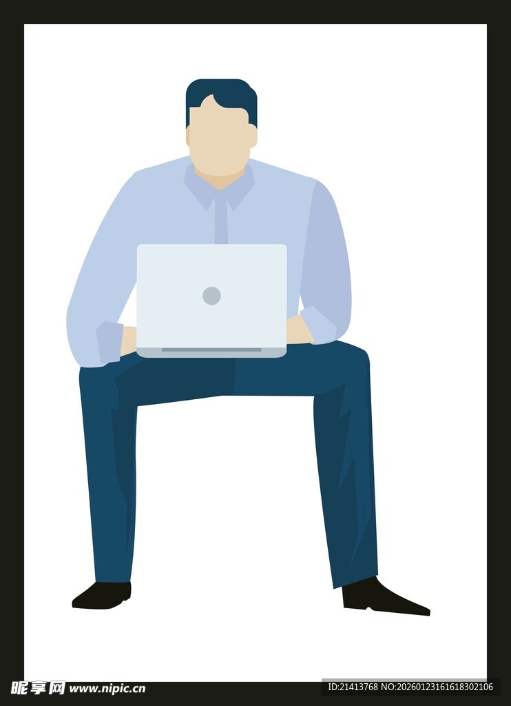坐着使用笔记本电脑的人