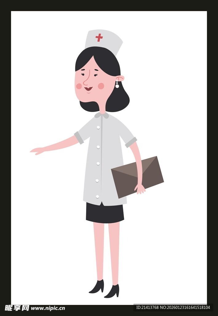 微笑护士展示医疗资料