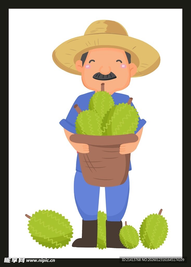 农民捧瓜笑丰收好景象