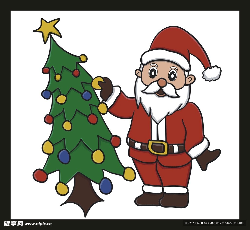 圣诞老人装饰圣诞树